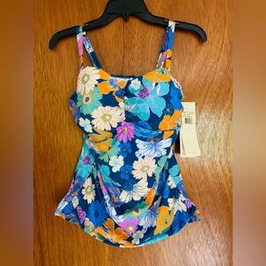 Profile By Gottex 2-Piece Swimsuit. Underwire Tankini Top 38D-Cup & Bottom Sz 14